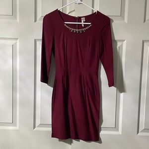 Elegant Burgundy Dress